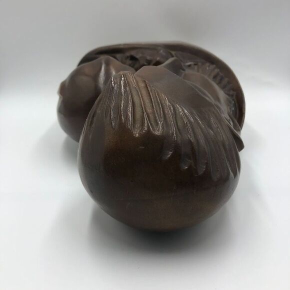 Vintage MCM Hand Carved Wood Sculpture Bust Art Holy Family Jesus Mary Joseph - Picture 10 of 14